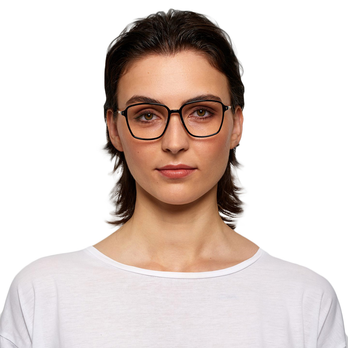 Ic! Berlin Marlene Black Eyeglasses On Female Model