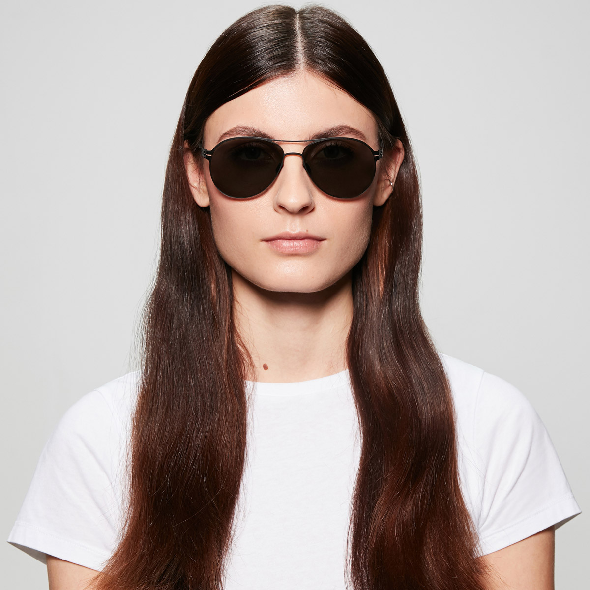 Ic! Berlin MB 02 Black Sunglasses On Female Model