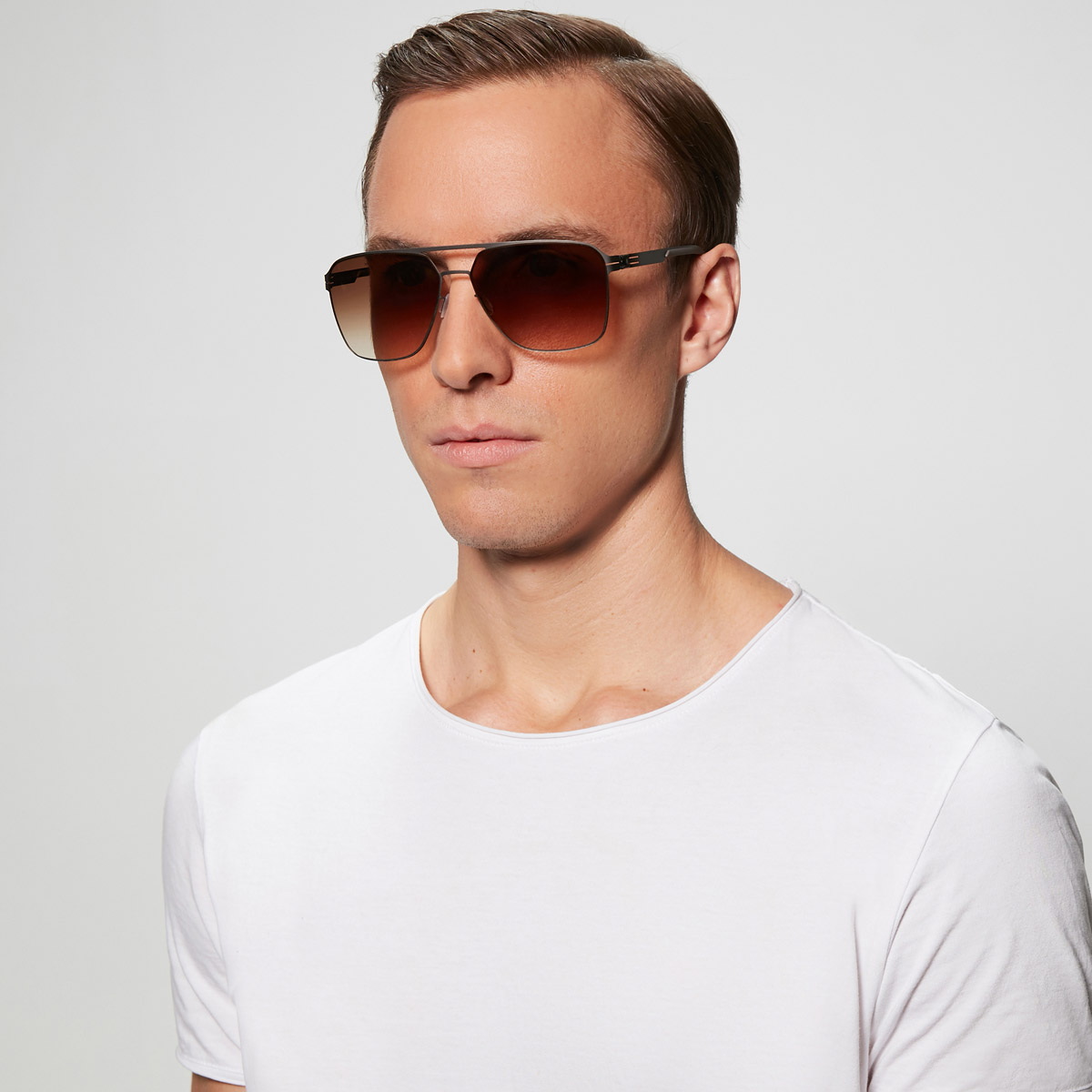 Ic! Berlin MB 03 Graphite Sunglasses On Male Model