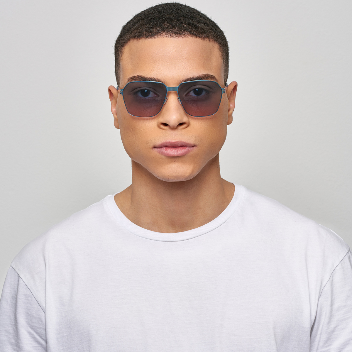 Ic! Berlin MB 04 Electric-Light-Blue Sunglasses On Male Model
