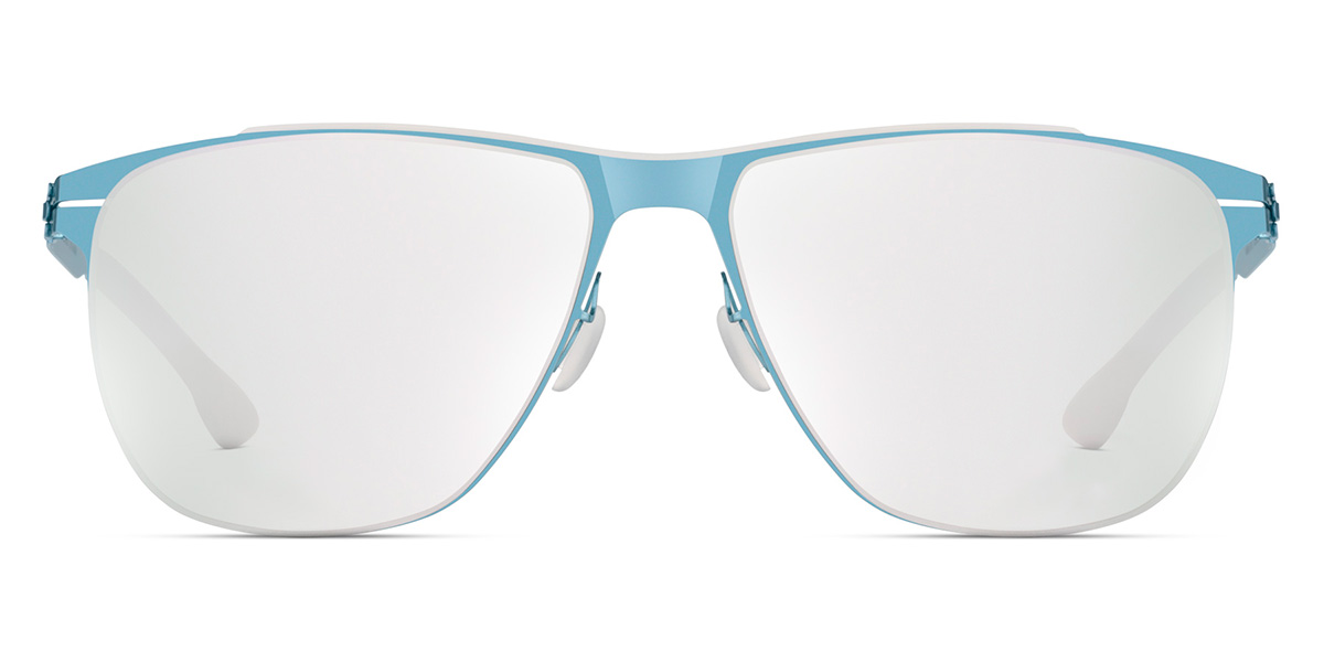 Ic! Berlin MB 05 White Bridge-Electric-Light-Blue Sunglasses Front View