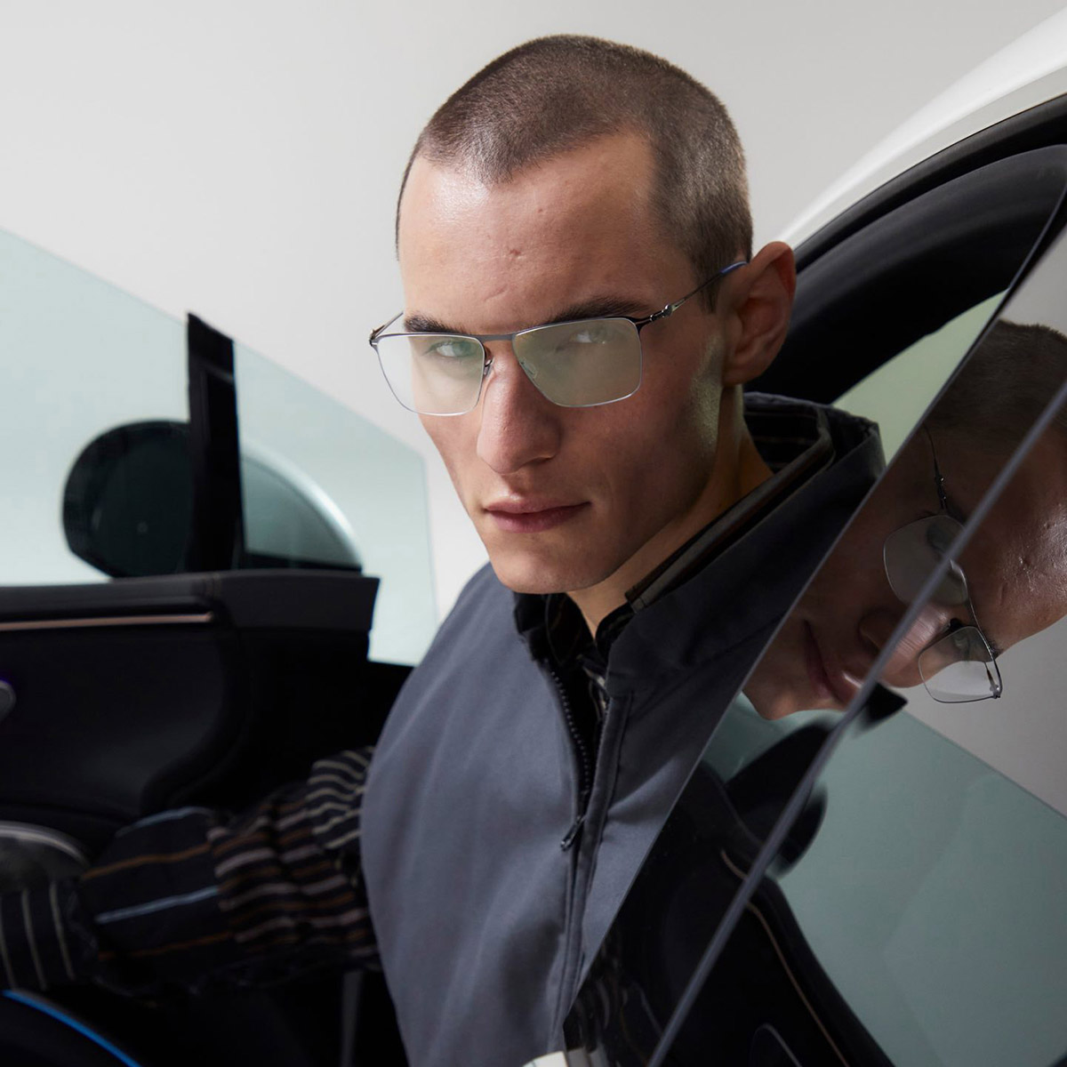 Ic! Berlin MB 08 Gun-Metal Eyeglasses Lifestyle Shot 2