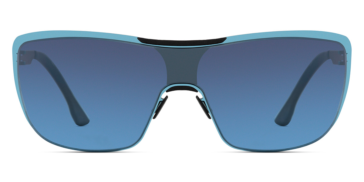 Ic! Berlin MB Shield 02 Electric Light Blue Electric Light Blue Sunglasses Front View