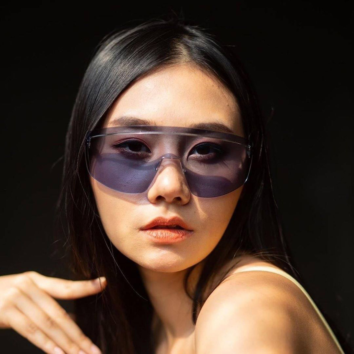 Ic! Berlin MB Shield Chrome Sunglasses Lifestyle Shot