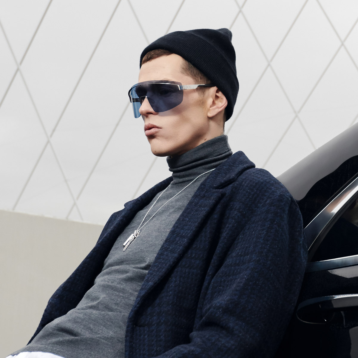 Ic! Berlin MB Shield Chrome Sunglasses Lifestyle Shot 3