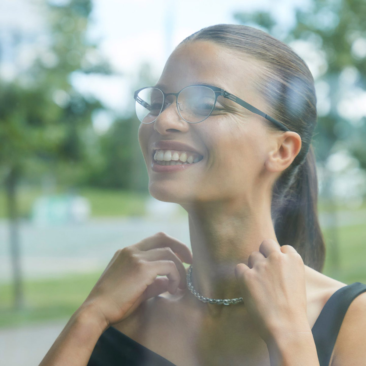Ic! Berlin Melody Black Eyeglasses Lifestyle Shot