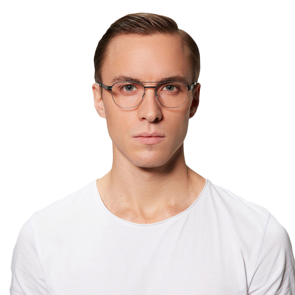 Ic! Berlin Mitte Black Eyeglasses On Male Model