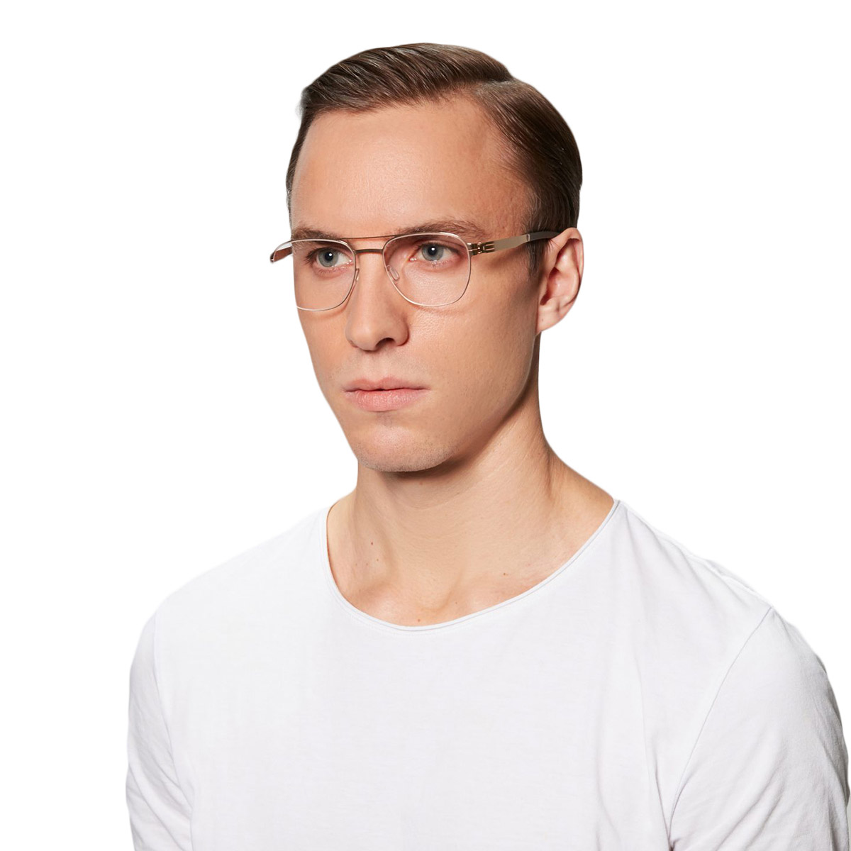Ic! Berlin Mitte Rosé-Gold Eyeglasses On Male Model