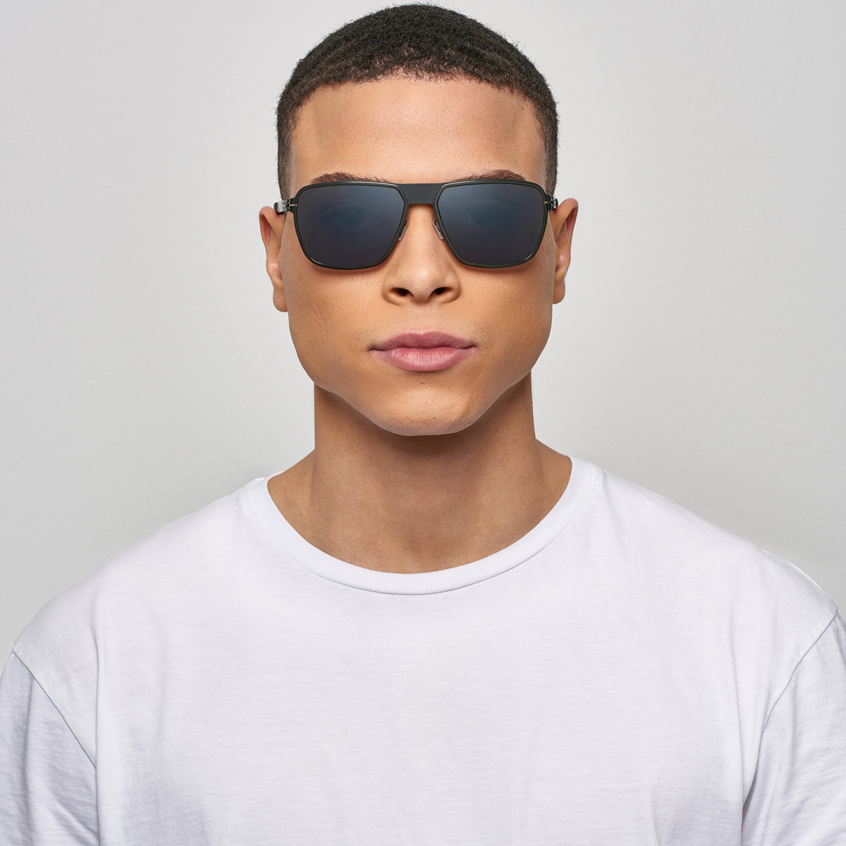 Ic! Berlin Molybdenum Black-Gun-Metal Sunglasses On Male Model