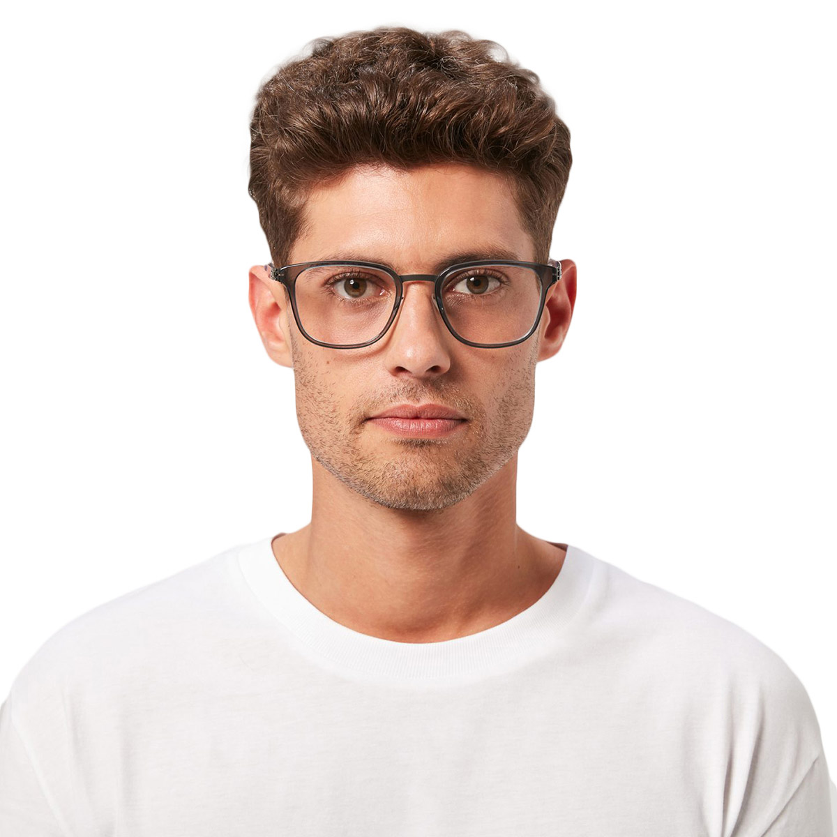 Ic! Berlin Mr. Bice Gunmetal-Sky-Gray Eyeglasses On Male Model
