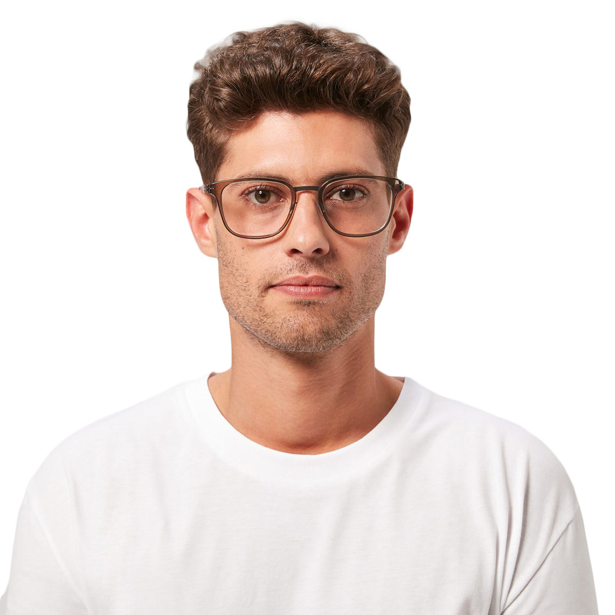 Ic! Berlin Mr. Bice Teak-Dune Eyeglasses On Male Model