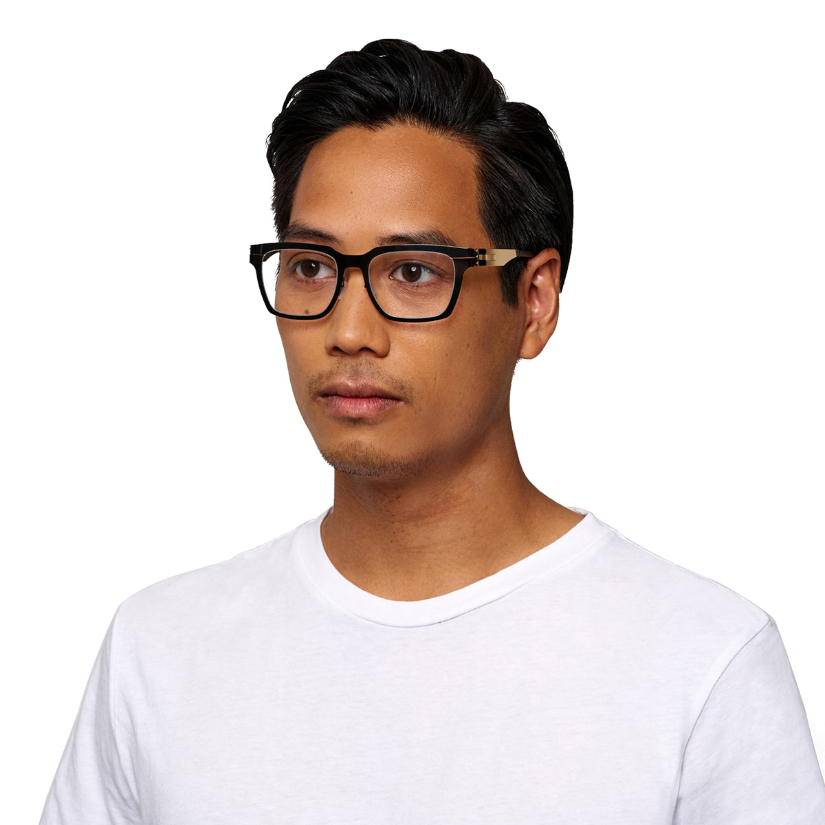 Ic! Berlin Mr. Yang Gun Metal Eyeglasses On Male Model
