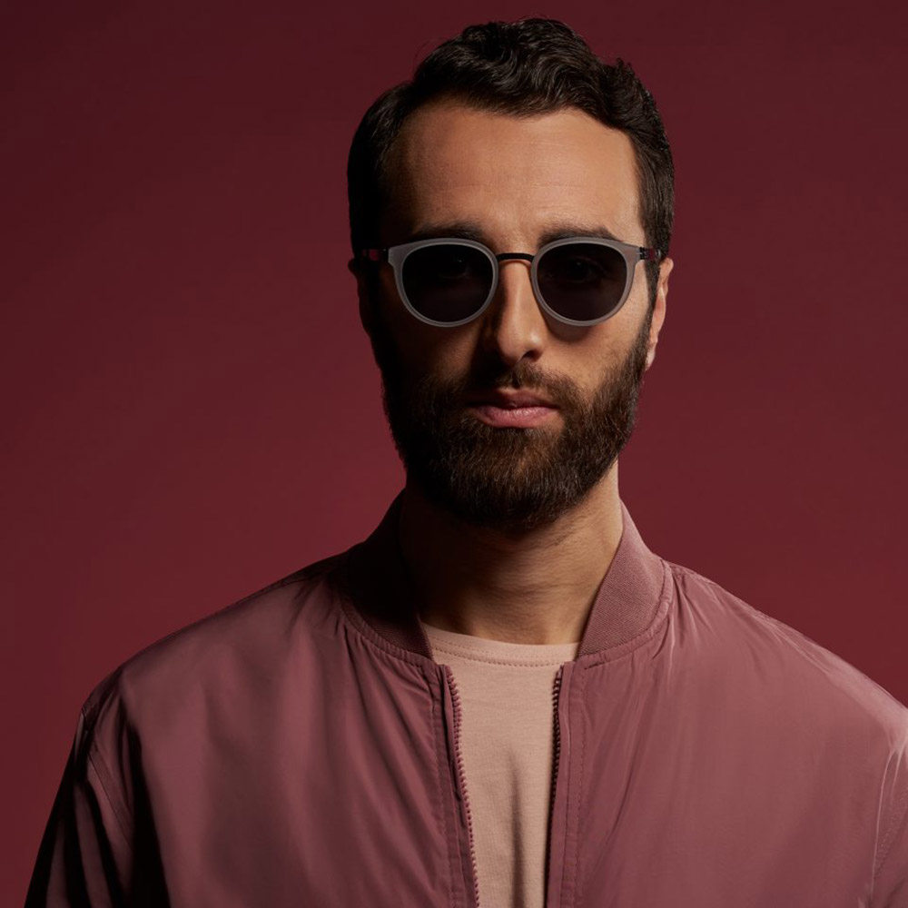 Ic! Berlin Nicolas C. Gunmetal/Sky Gray Matte Sunglasses Lifestyle Shot