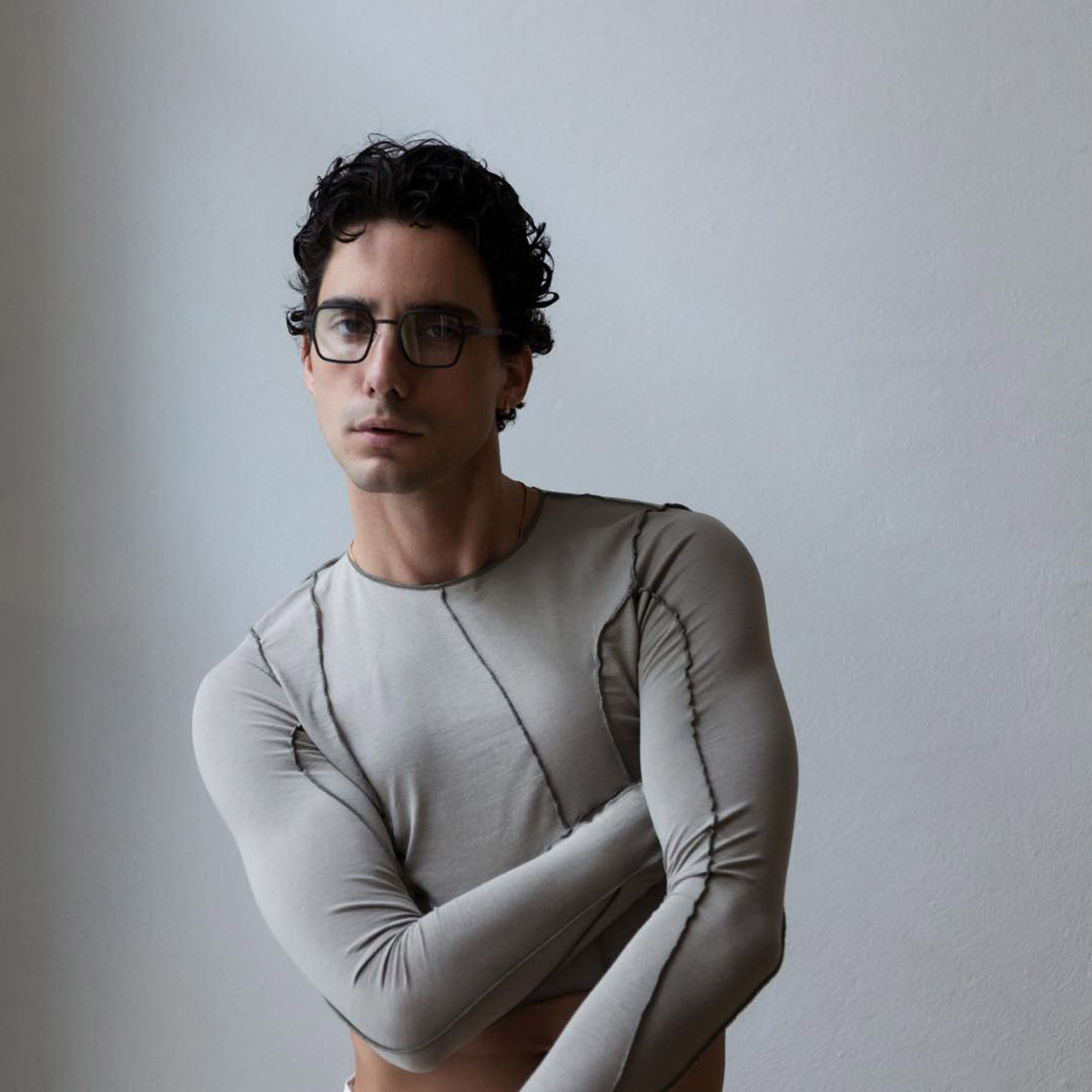 Ic! Berlin Nio Teak-Black Eyeglasses Lifestyle Shot