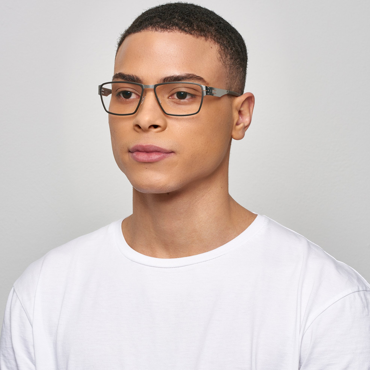 Ic! Berlin Nitrogen Rough-Graphite Eyeglasses On Male Model