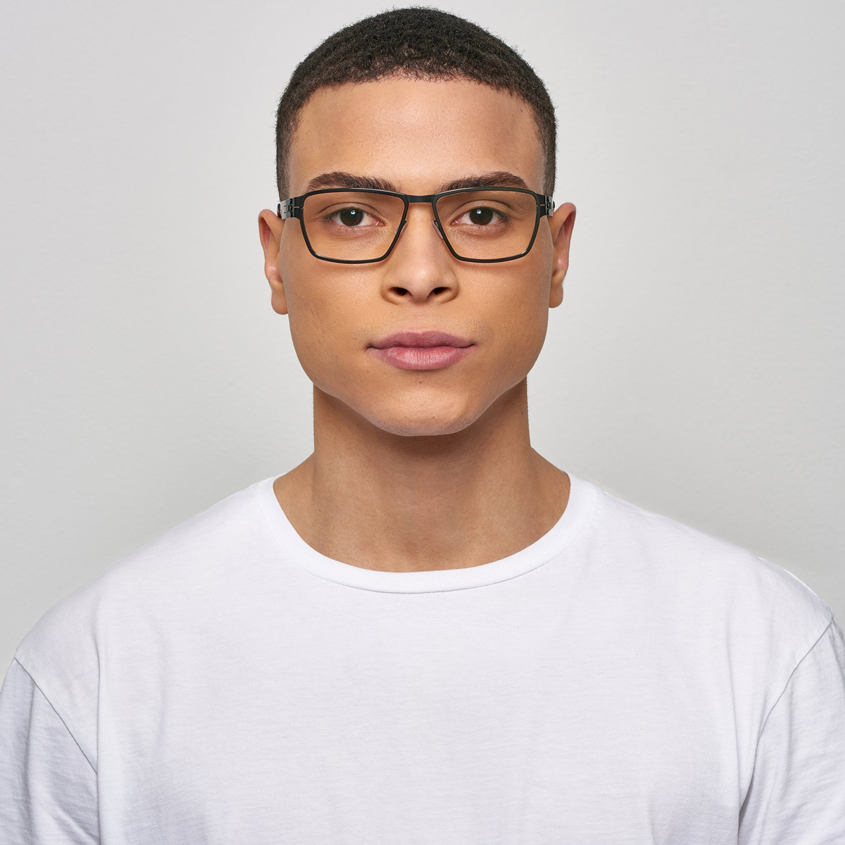 Ic! Berlin Nitrogen Teak-Black Eyeglasses On Male Model