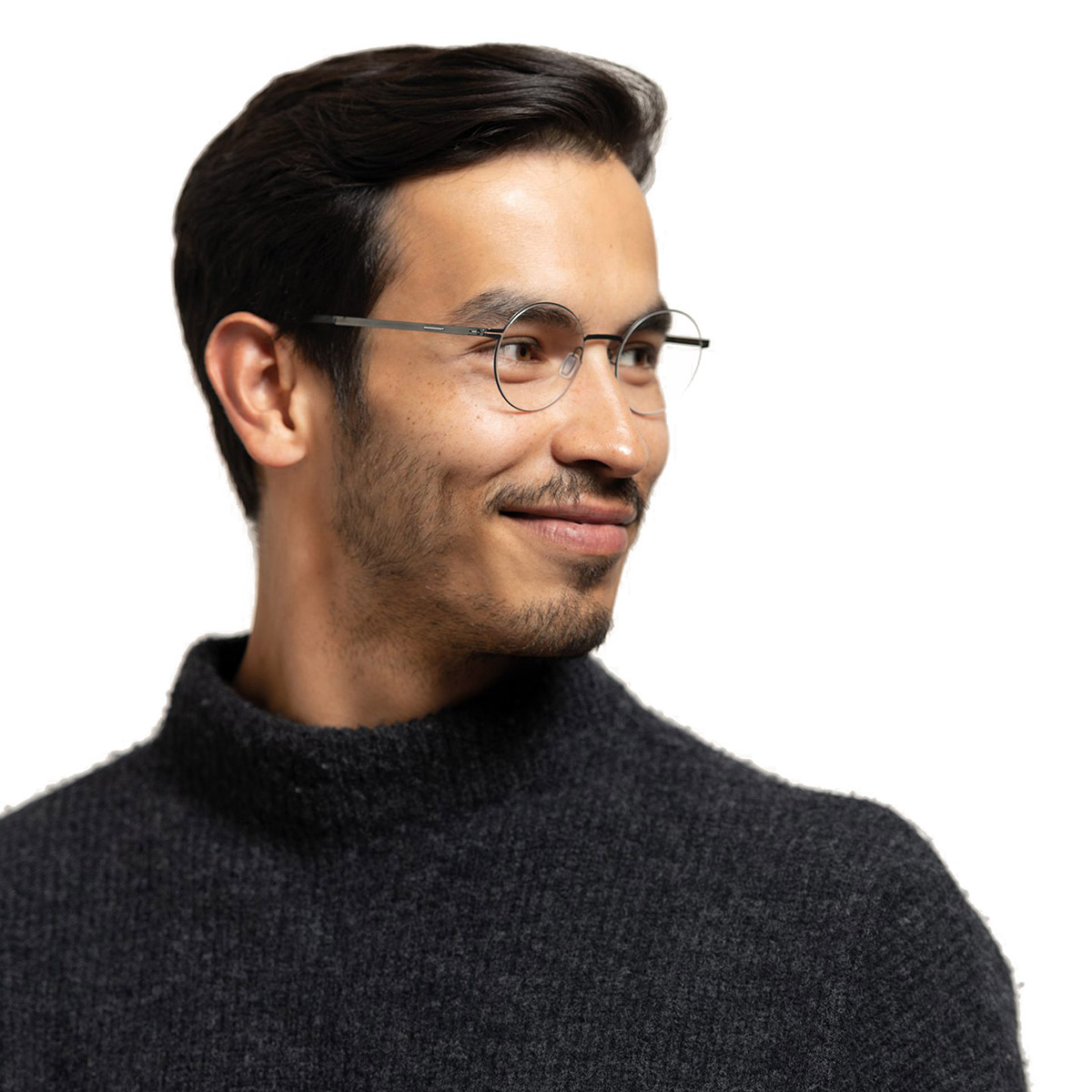 Ic! Berlin Oroshi 2.0 Gun Metal Eyeglasses On Male Model