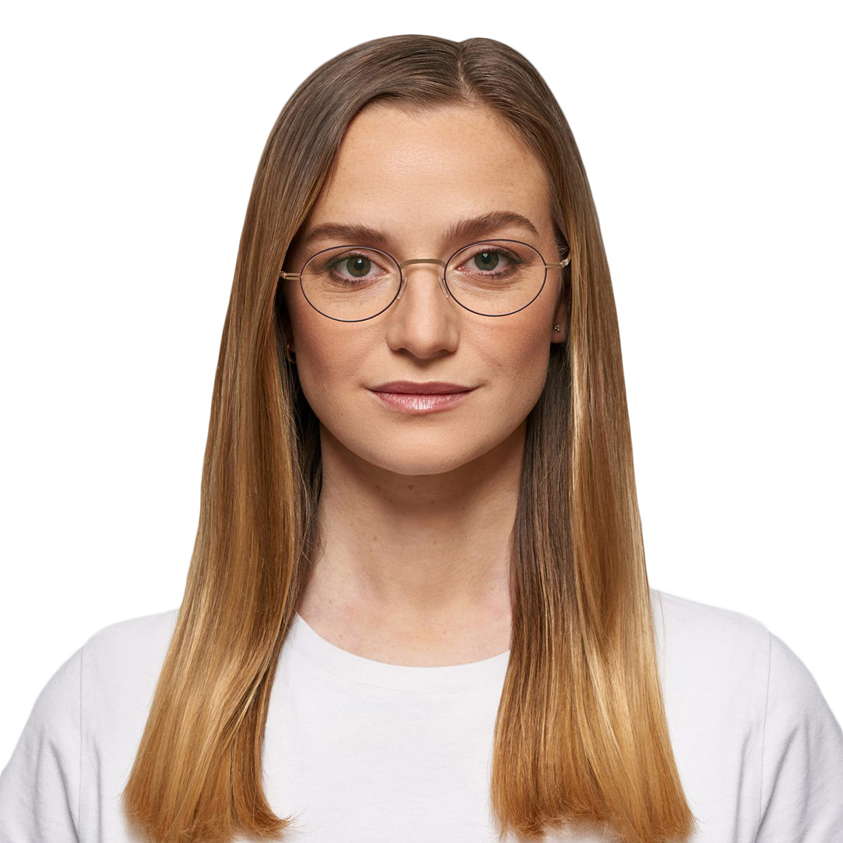 Ic! Berlin Osure Rose Bordeaux Circle Eyeglasses On Female Model