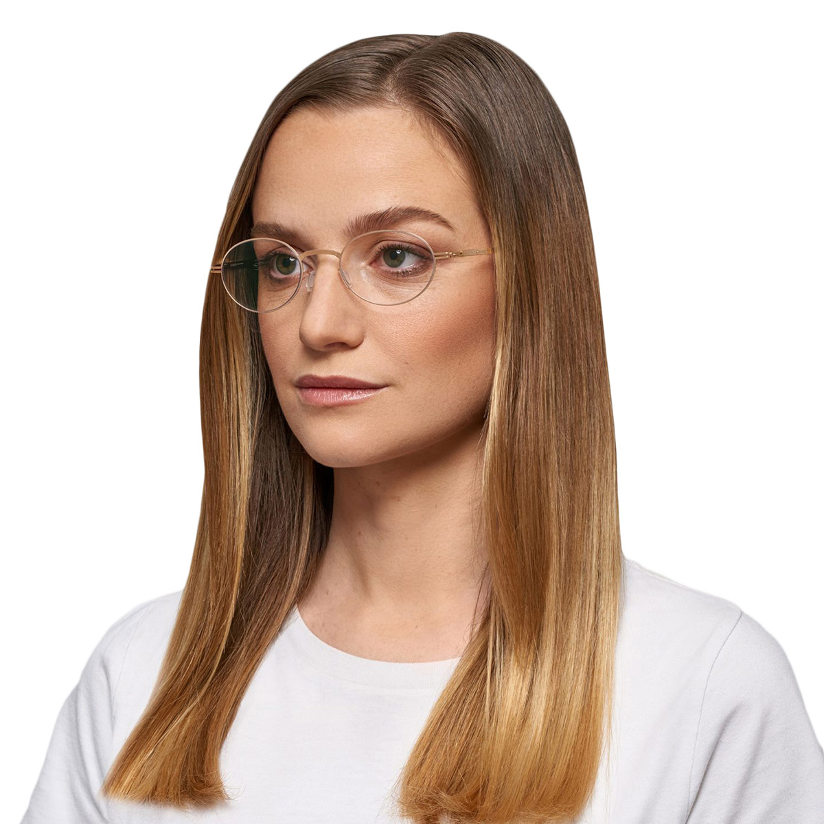 Ic! Berlin Osure Rose Gold Eyeglasses On Female Model