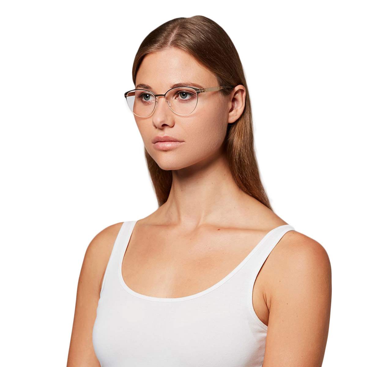 Ic! Berlin P-Berg Fired Copper Eyeglasses On Female Model