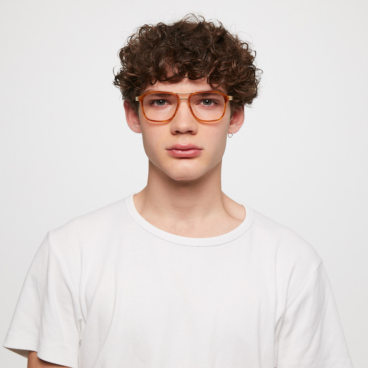 Ic! Berlin Pablo L. Matt-Gold-Amur Eyeglasses On Male Model