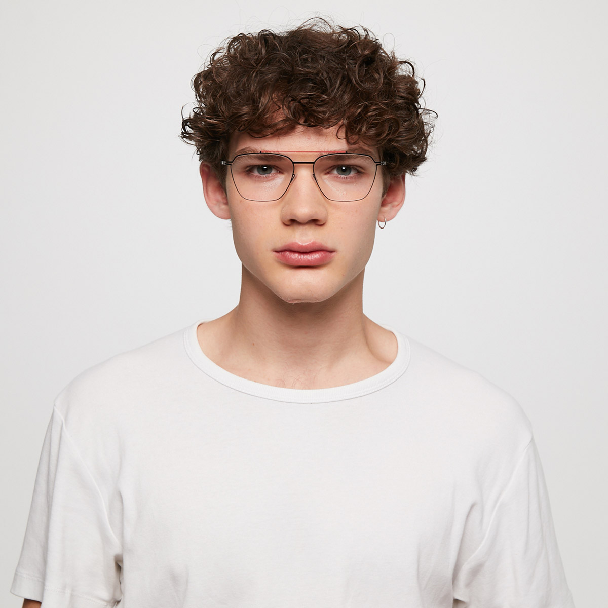 Ic! Berlin Poniente Anchor Lava Bridge Eyeglasses On Male Model