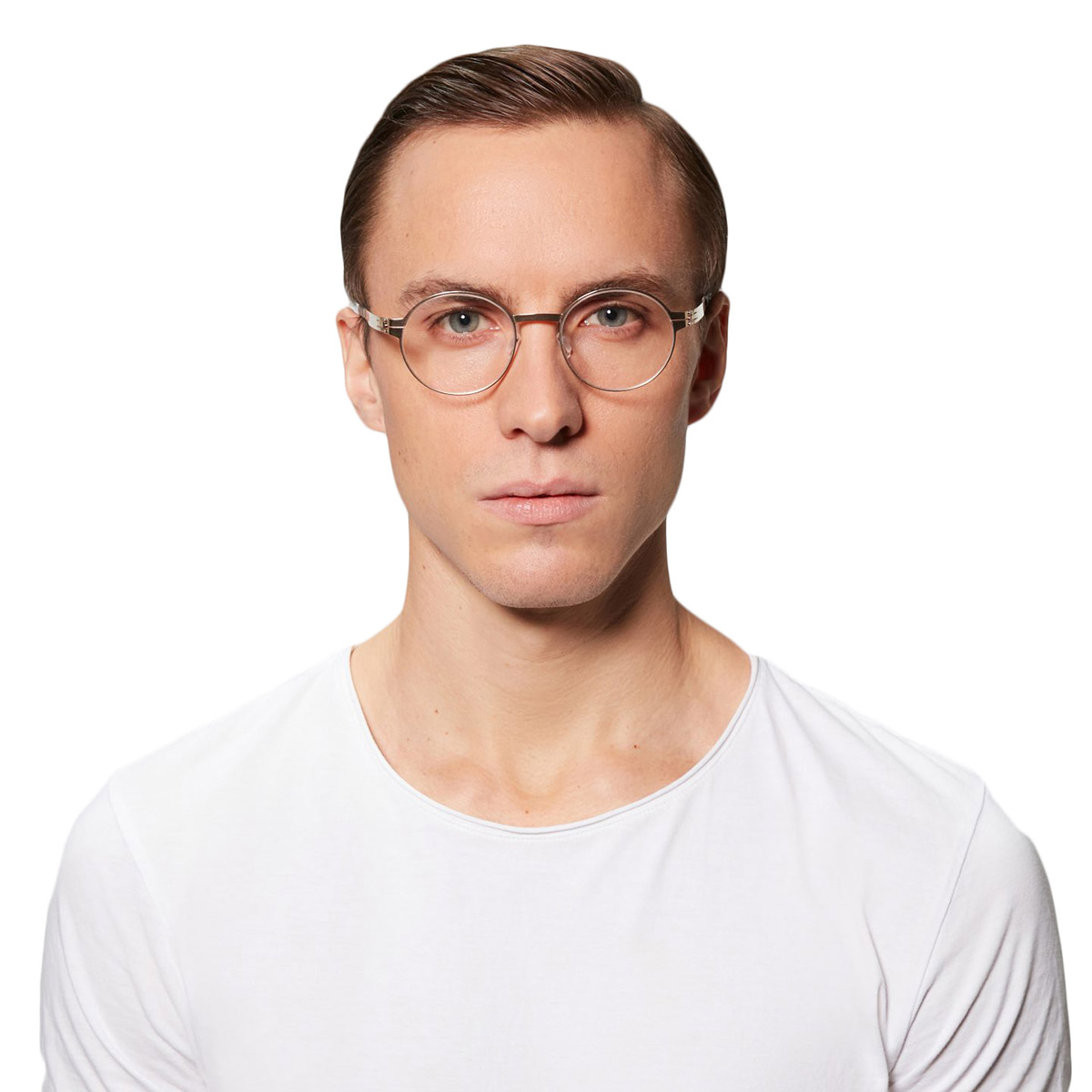 Ic! Berlin Priscila W. Rosé-Gold Eyeglasses On Male Model