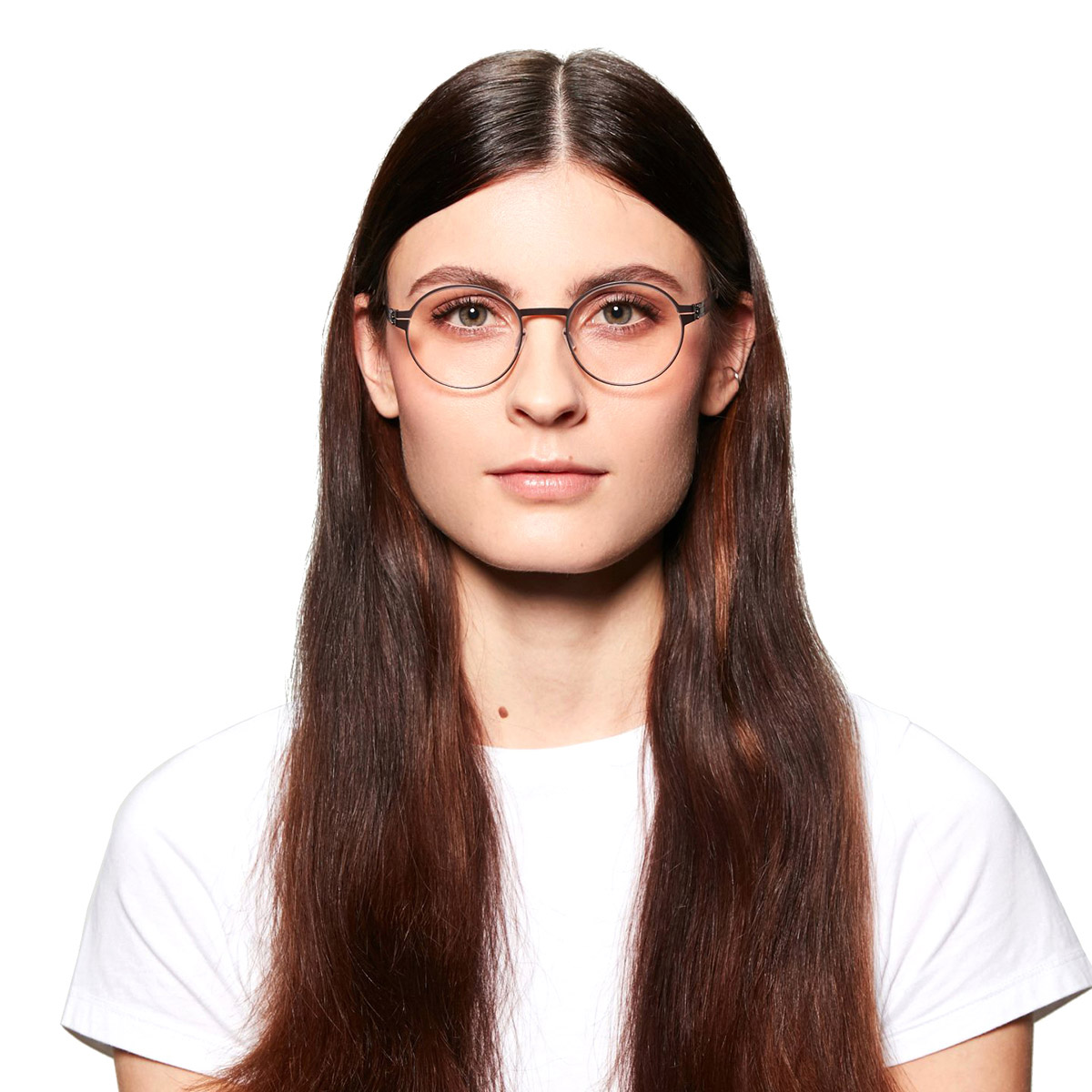 Ic! Berlin Priscila W. Teak Eyeglasses On Female Model