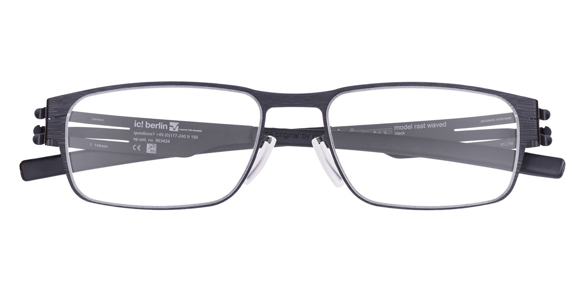 Ic! Berlin Rast Black Eyeglasses Front View 2