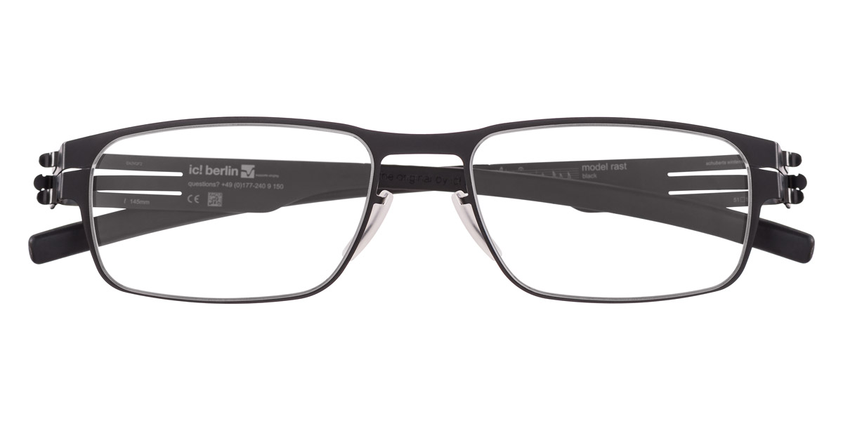 Ic! Berlin Rast Black Eyeglasses Front View