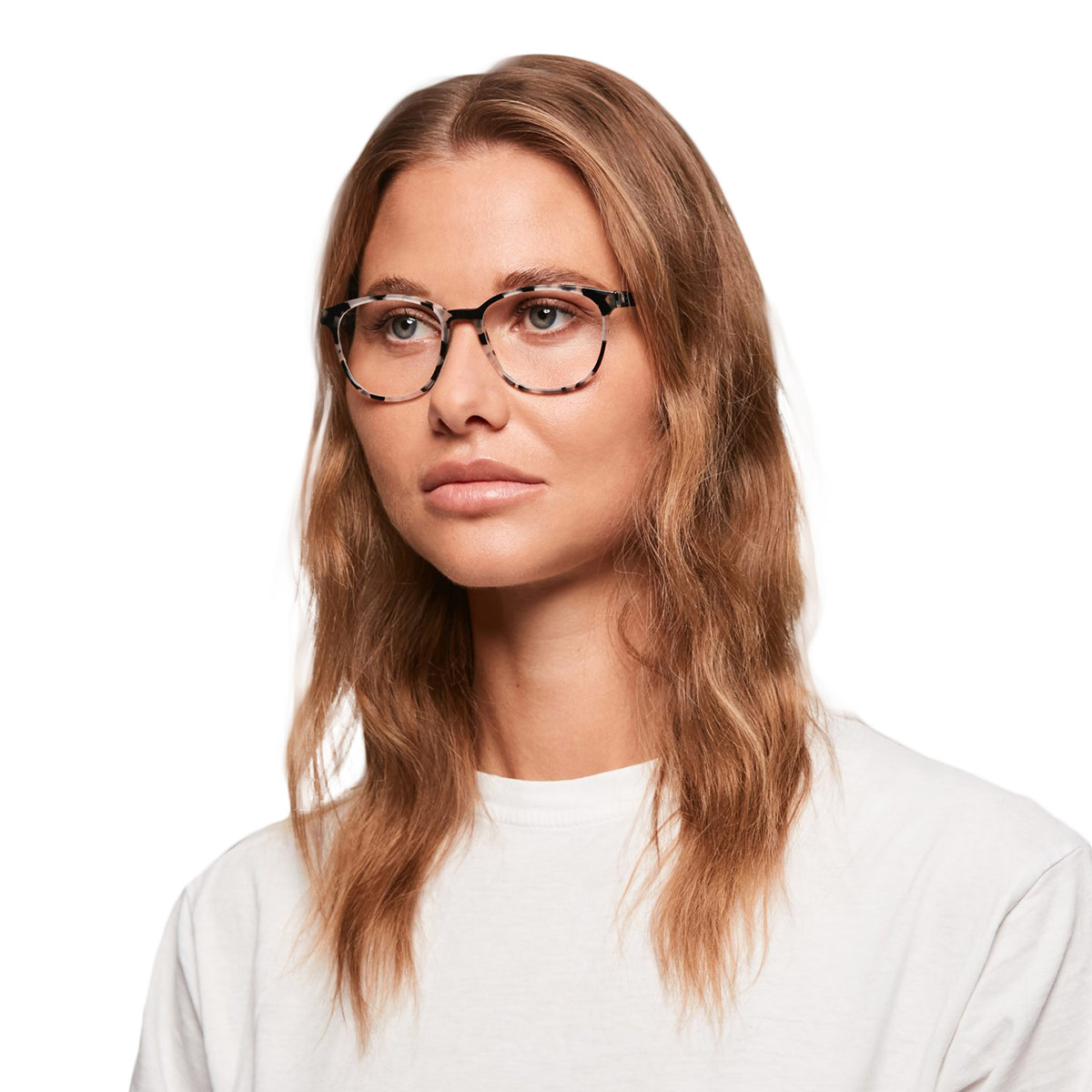 Ic! Berlin Ratio Black-Crystal Eyeglasses On Female Model