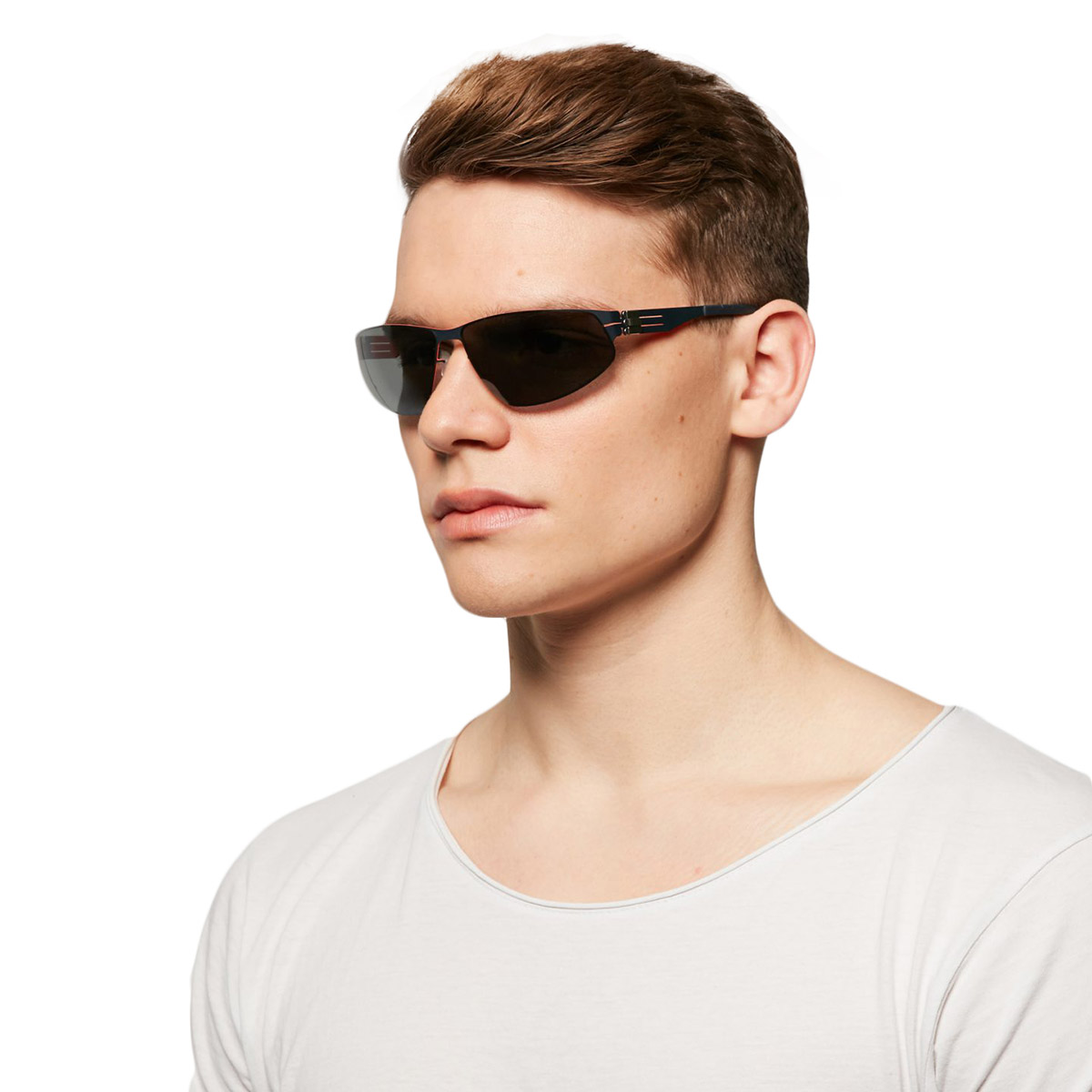 Ic! Berlin Reese Blue Flame Sunglasses On Male Model