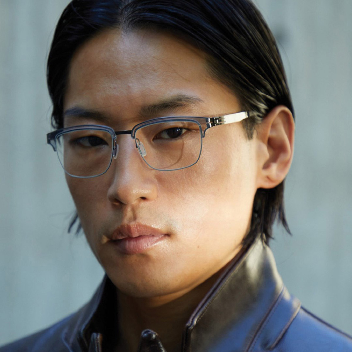 Ic! Berlin Ricky Y. Gunmetal-Sky-Gray Eyeglasses Lifestyle Shot