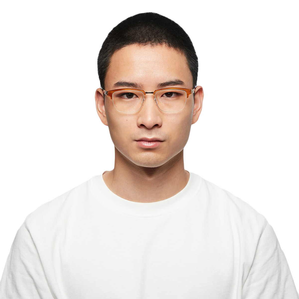 Ic! Berlin Ricky Y. Rosé-Gold-Amur Eyeglasses On Male Model