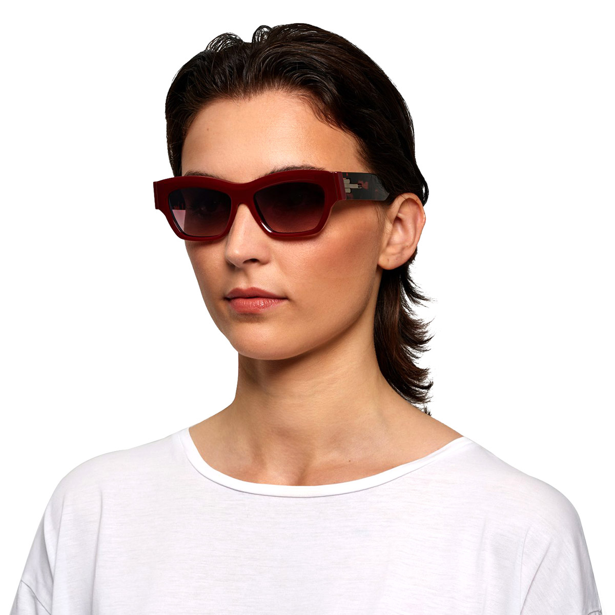Ic! Berlin Rosa EcoRouge Sunglasses On Female Model