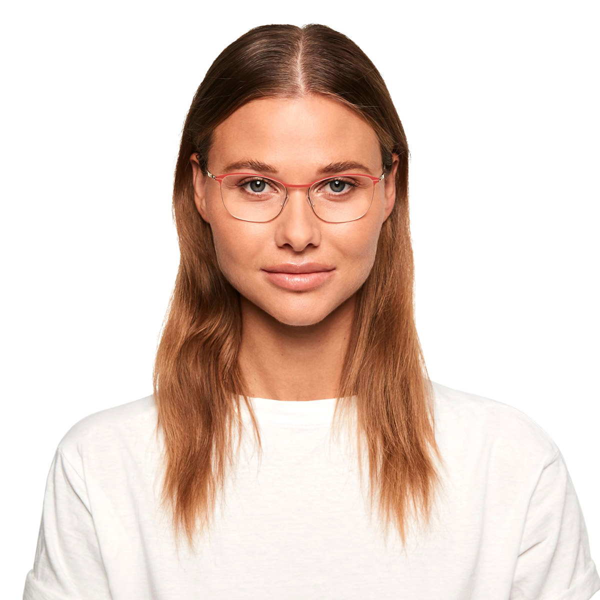 Ic! Berlin Sahel Rose Lava Pop Eyeglasses On Female Model