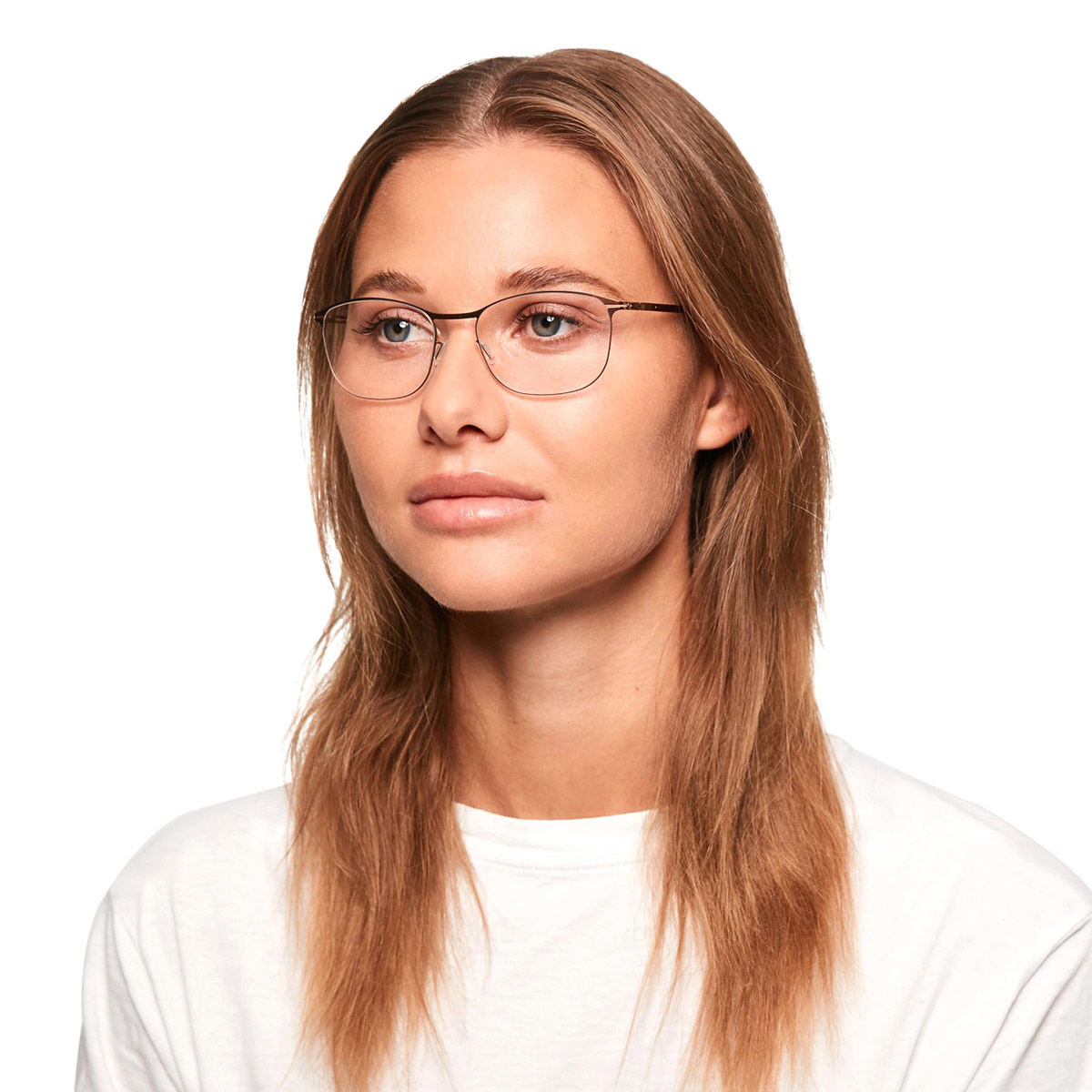 Ic! Berlin Sahel Shiny Copper Eyeglasses On Female Model