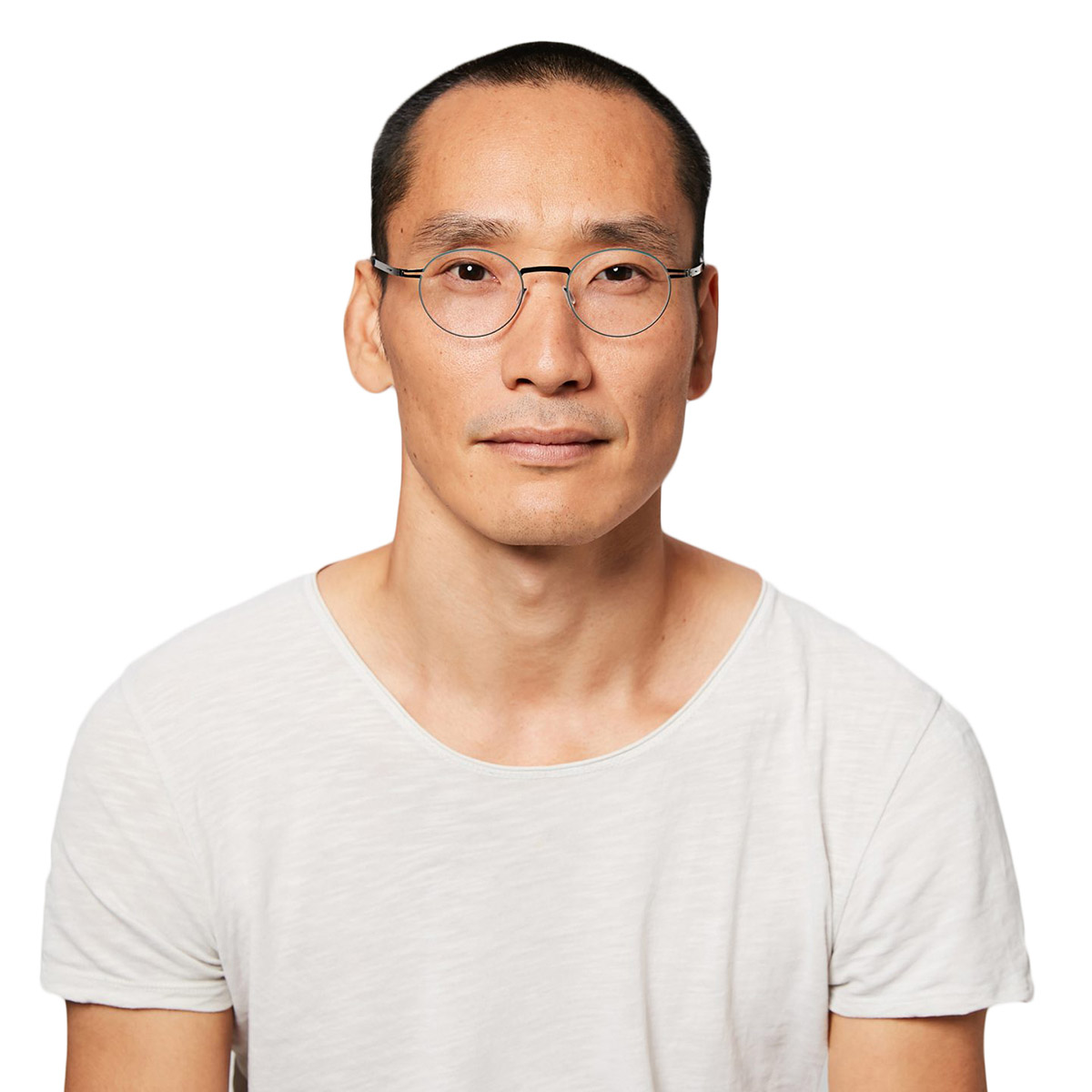 Ic! Berlin Sarma 2.0 Spruce Gun Circle Eyeglasses On Male Model