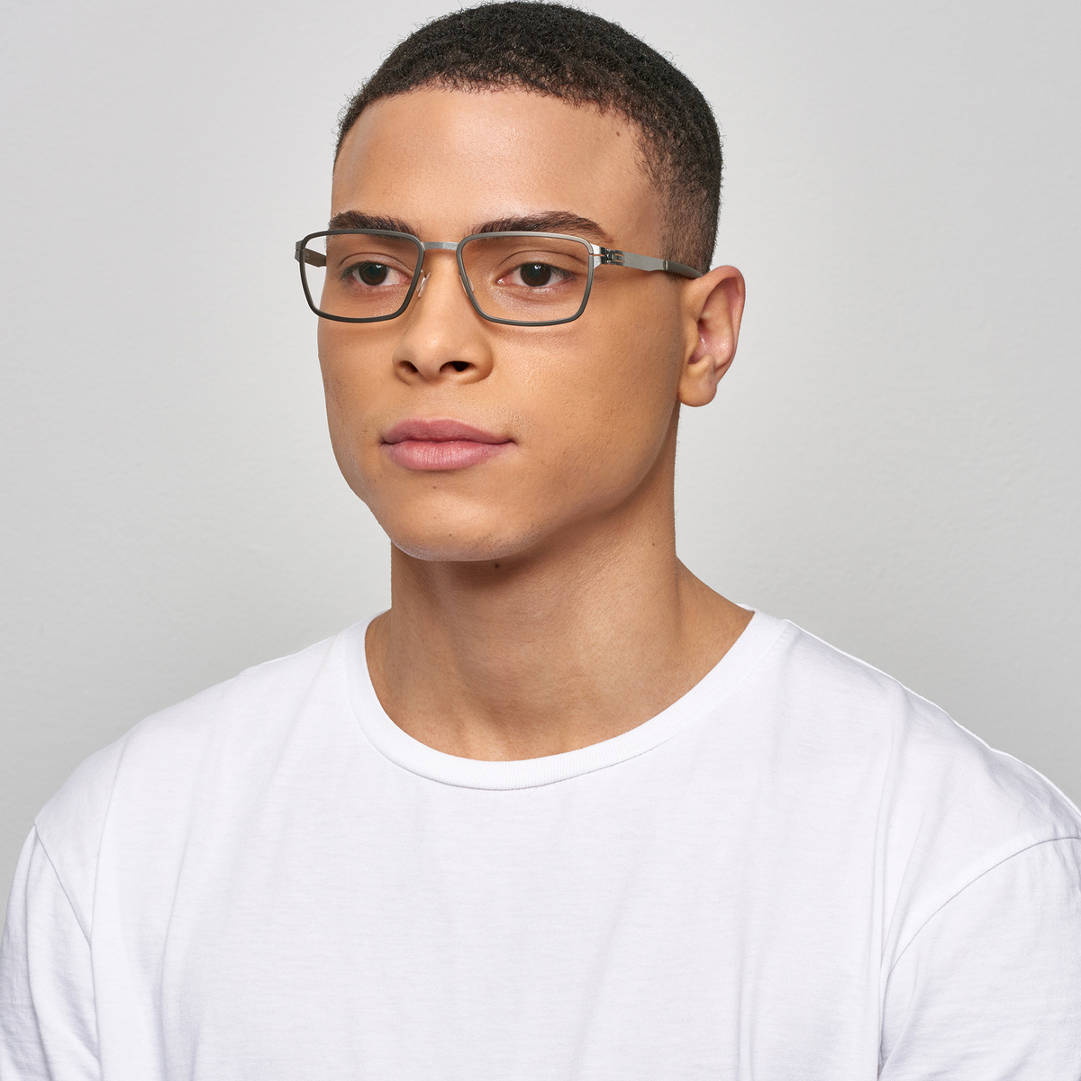 Ic! Berlin Silicon Rough-Graphite Eyeglasses On Male Model