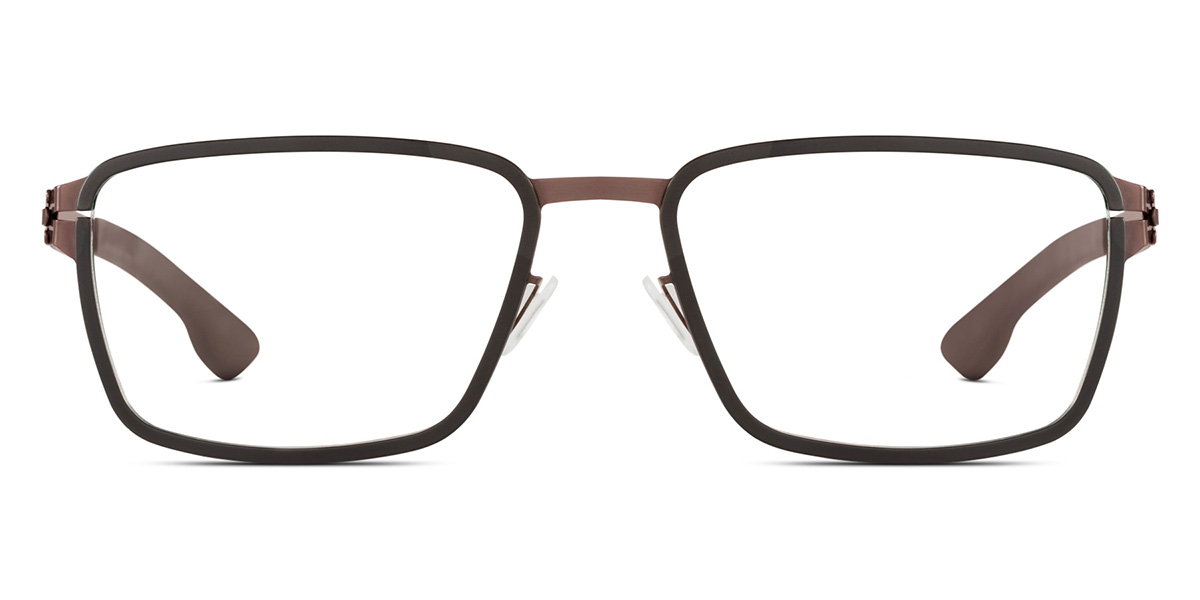 Ic! Berlin Silicon Teak-Black Eyeglasses Front View