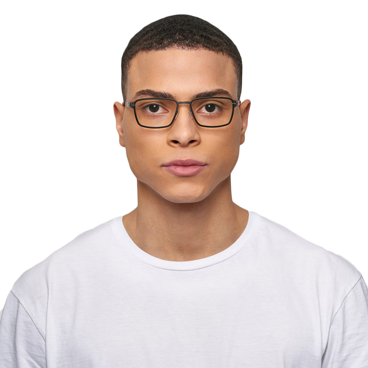 Ic! Berlin Silicon Teak-Black Eyeglasses On Male Model