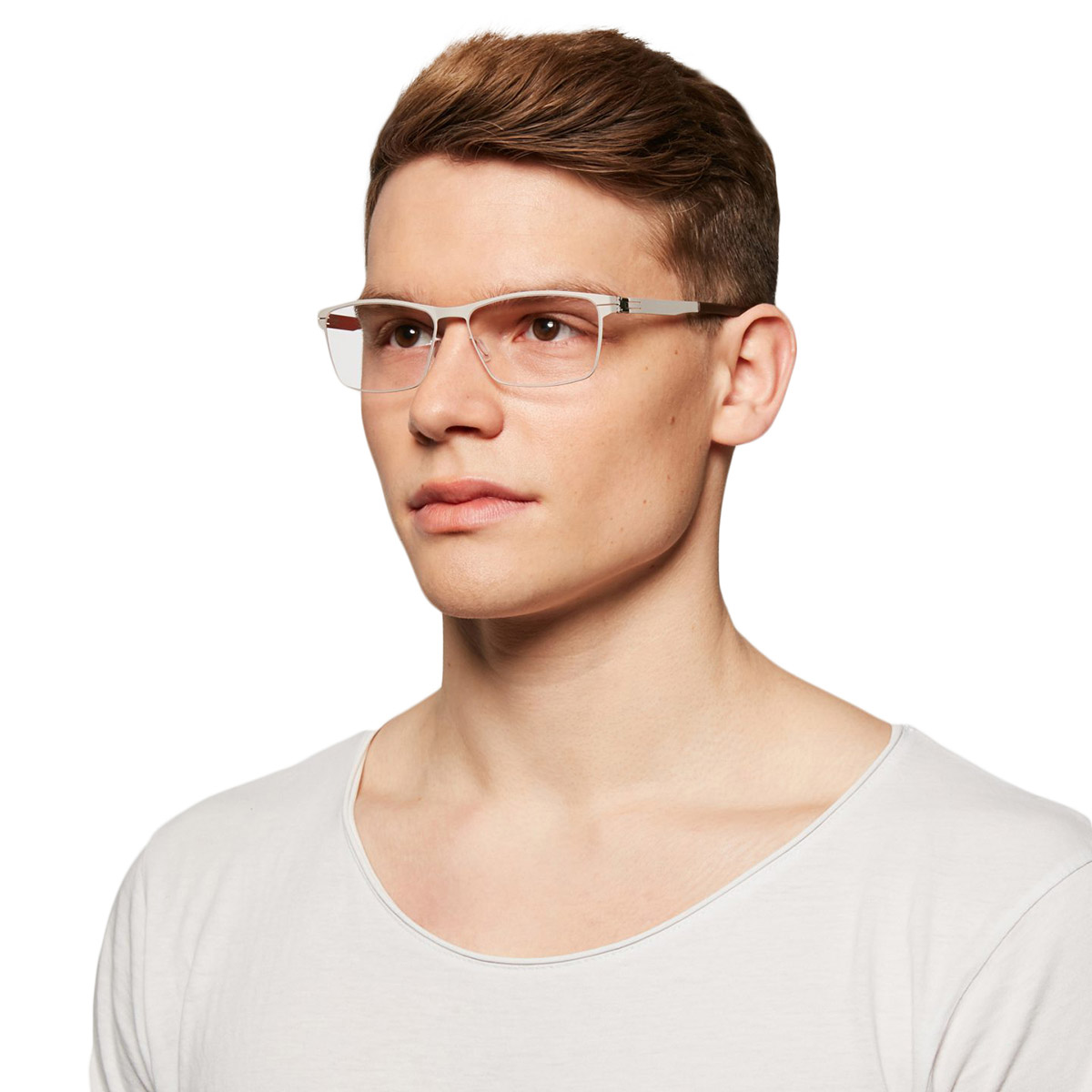 Ic! Berlin Stuart L. Dusty Ash Eyeglasses On Male Model