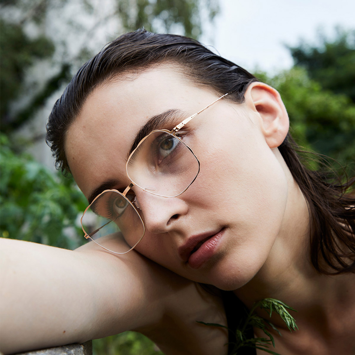 Ic! Berlin Teresa Rose Gold Eyeglasses Lifestyle Shot