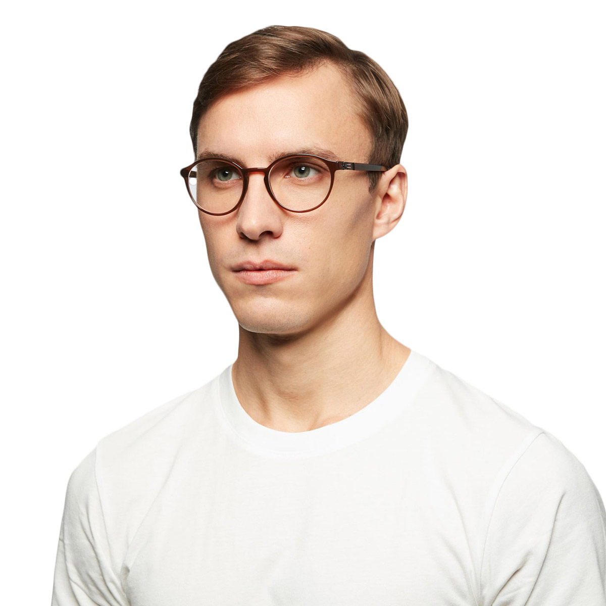 Ic! Berlin Theorem Mahagony Eyeglasses On Male Model