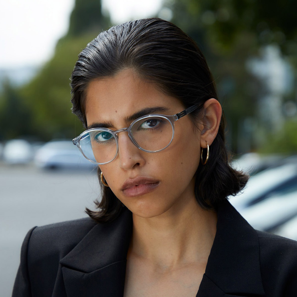 Ic! Berlin Theorem Sky Gray Eyeglasses Lifestyle Shot