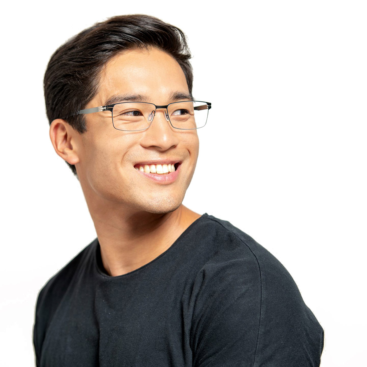 Ic! Berlin Toru N. Black Matt-Gold Eyeglasses On Male Model
