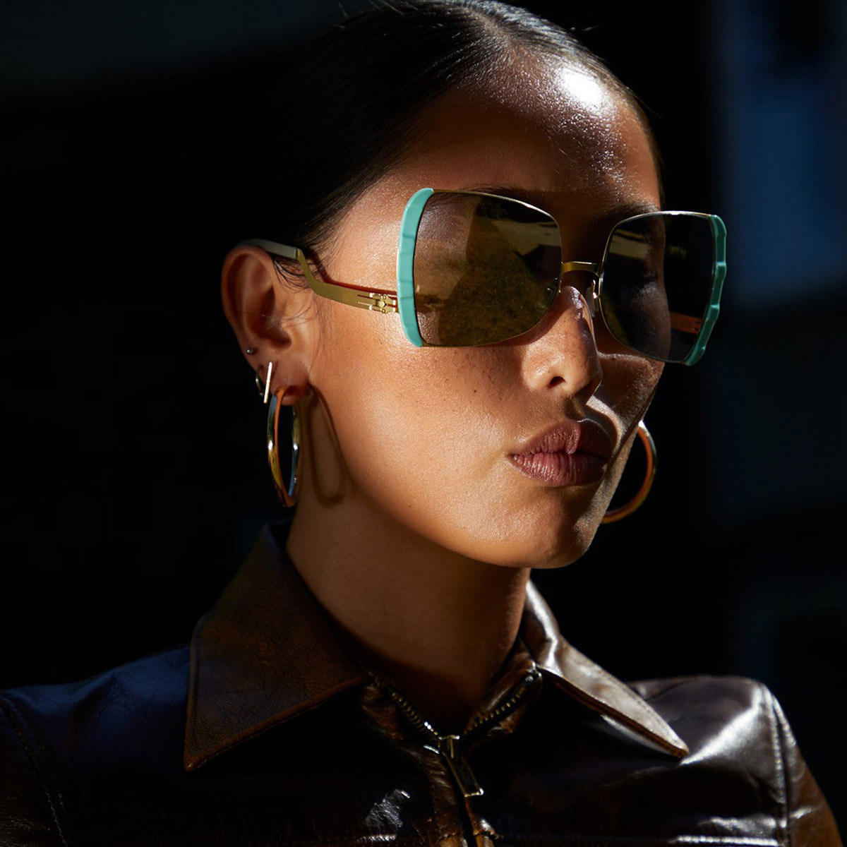 Ic! Berlin VIP Matt-Gold-Pistachio Sunglasses Lifestyle Shot