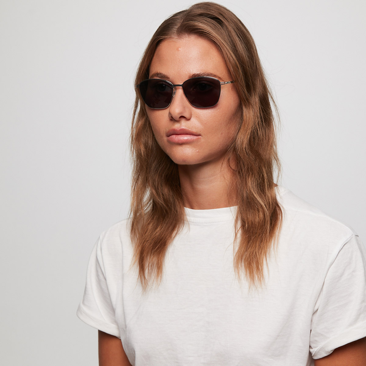 Ic! Berlin Warm Braw Black Sunglasses On Female Model