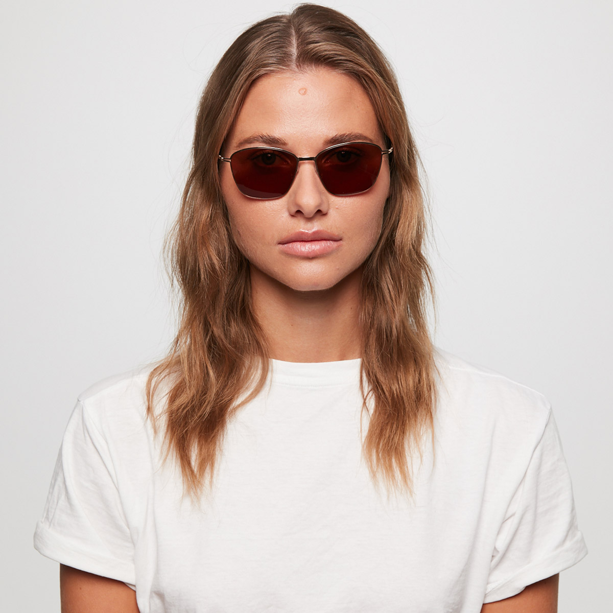 Ic! Berlin Warm Braw Graphite Sunglasses On Female Model
