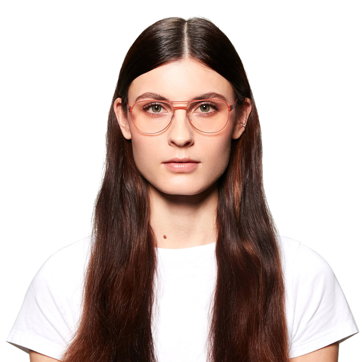 Ic! Berlin Wolfener Copper Clay Eyeglasses On Female Model